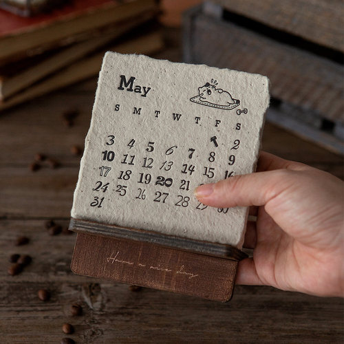 2026手撕毛边日历桌面创意复古风台历民宿咖啡店装饰礼物拍照摆件 - 图2
