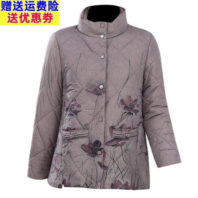 洋气妈妈冬装花色保暖棉袄50岁时尚棉衣服中老年人女冬天棉服外套,淘宝优惠券,粉丝福利购,淘宝优惠卷
