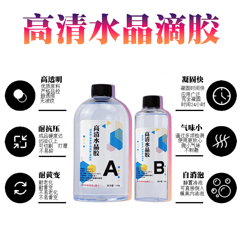 滴胶diy材料模具ab水晶环氧树脂胶儿童手工标本流沙猫爪麻将套装 - 图1