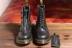 Tùy chỉnh Pascal 1460 Martin Boots Đen Mềm Da 8 Lỗ nappa Front Zipper Nam và Nữ Giày da - Giày ống Giày ống