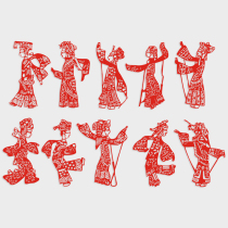 Leather Shadow Cut Paper Traditional Hollowed-out Window Flower Featured Restaurant Folk Custom Shop Creative Handmade Work Stickup Decoration