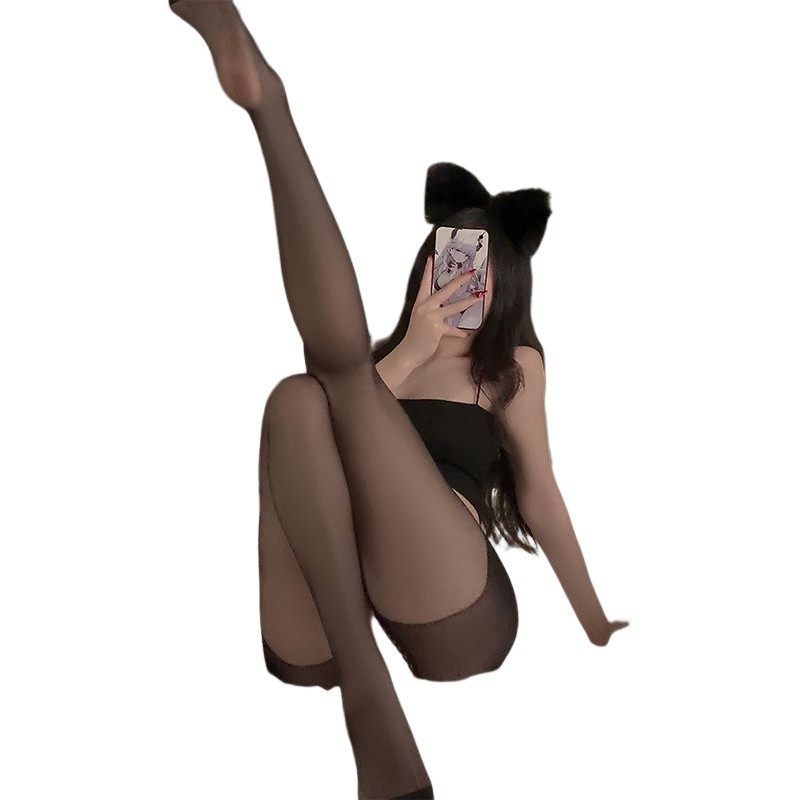 黑女超薄款防勾丝黑丝情调夏季开档打底裤过膝性感蕾丝连裤袜,淘宝优惠券,粉丝福利购,淘宝优惠卷