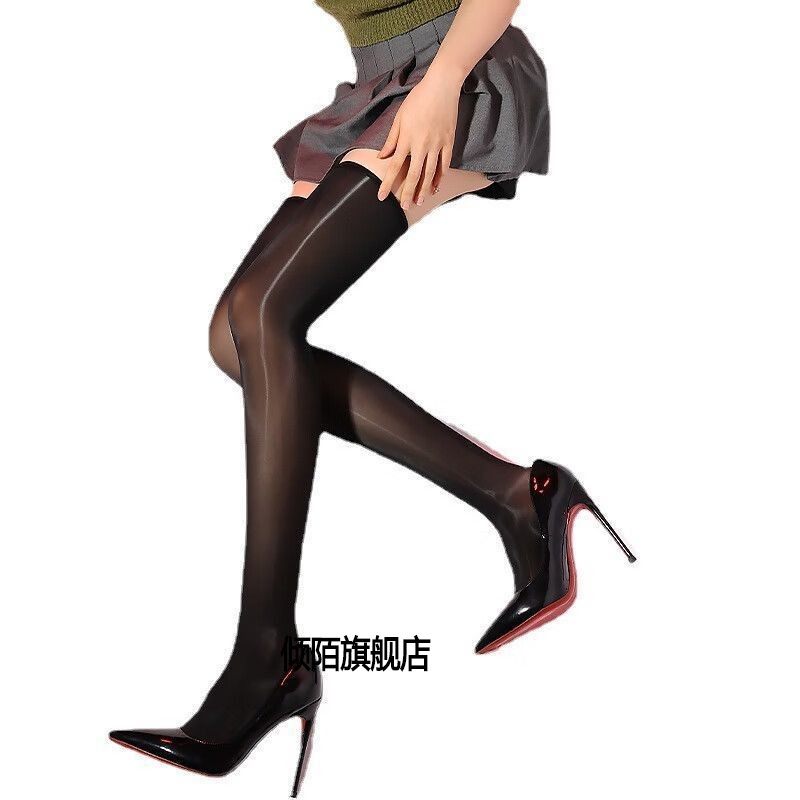 油亮无边长筒丝袜8D薄过膝高筒袜912针细腻丝滑性感纯欲大腿袜 灰,淘宝优惠券,粉丝福利购,淘宝优惠卷