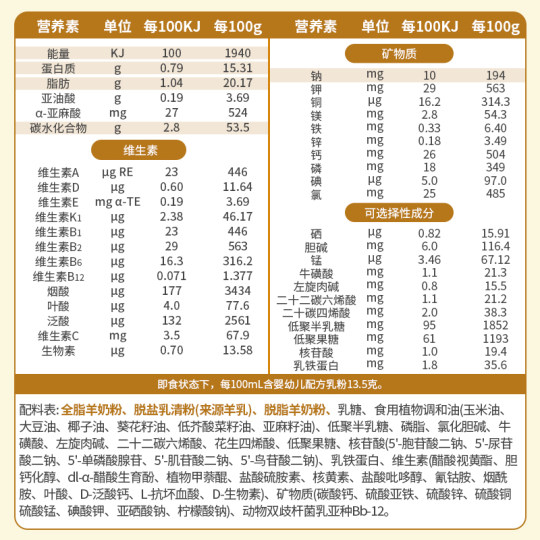 Yangyang 100 flagship store Yibei goat milk powder baby 3 stage