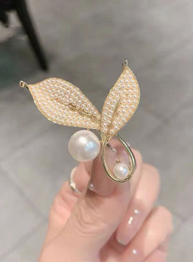 金色树叶ol商务风西服胸针女式高档奢华西装别针配饰简约气质胸花