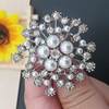 Accessories Snowflake Pearl Brooch Flower Corsage Pin