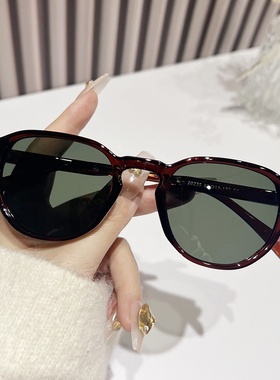 简约椭圆复古偏光太阳镜男女款大框墨镜潮流跨境墨镜