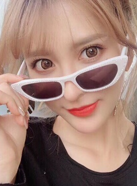 仿镶钻猫眼太阳镜2019时尚小框女士潮流个性太阳眼镜网红墨镜5100