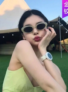 jennie同款椭圆形墨镜2022新款韩版复古女感ins太阳镜街拍潮