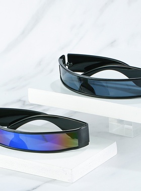 连体太阳镜 欧美个性ins网红风镜小红书同款未来科技墨镜