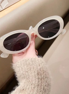 千艾2024新款猫眼墨镜 欧美时尚百搭太阳镜街拍潮流防紫外线眼镜