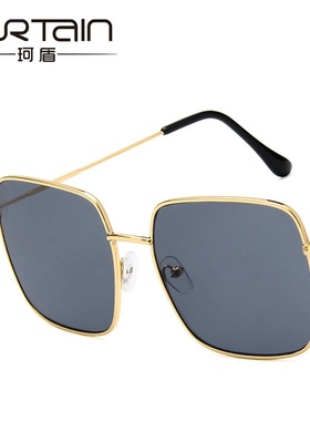 网红款方形金属太阳镜韩版复古多边形墨镜潮流大框太阳眼镜