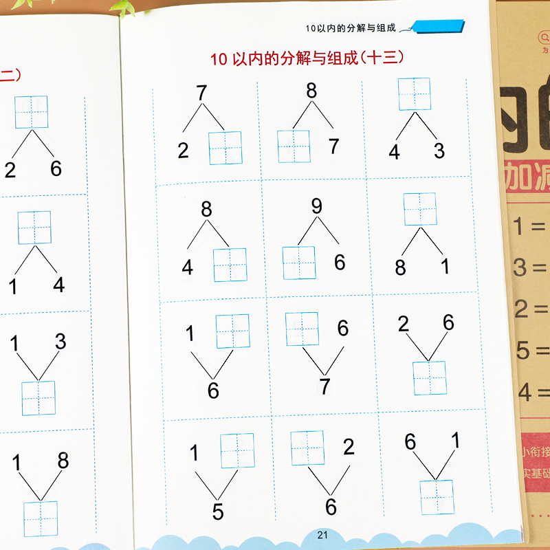 10以内加减法分解与组成数字拆分计算天天练二十以内加减法练习册幼小衔接一日一练数学教材全套幼儿园小班中班大班20以内口算题卡 - 图3