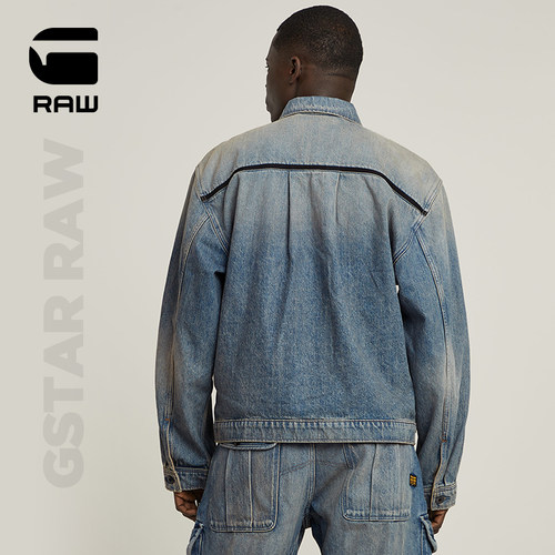 G-STAR RAW男士春秋牛仔外套拉链美式帅气大口袋时髦夹克D26180 - 图0