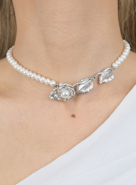 【露栖玫瑰】一支玫瑰珍珠项链