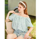 Zklin ເສື້ອ chiffon floral ຝຣັ່ງຫນຶ່ງບ່າ