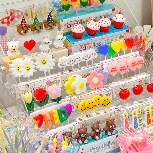 烘焙甜品蛋糕店香薰蜡烛收纳插件小亚克力架子展示楼梯阶梯置物架 - 图0