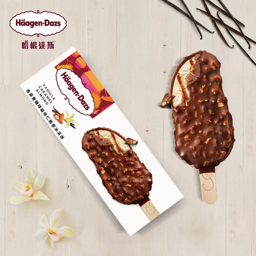【6盒】法国哈根达斯脆皮条雪糕69g香草巧克力扁桃仁进口冰淇淋-图2