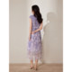 Pink and Blue Wardrobe 2026 Summer New Style Printed Dress for Women