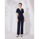 Pink and Blue Wardrobe 2026 Summer Clothes New Classic Fashion Contrast Color Commuting V-Neck Tops and Pants Suits