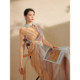 Pink and blue wardrobe 2026 summer new style contrast striped two-piece blouse style A-line dress