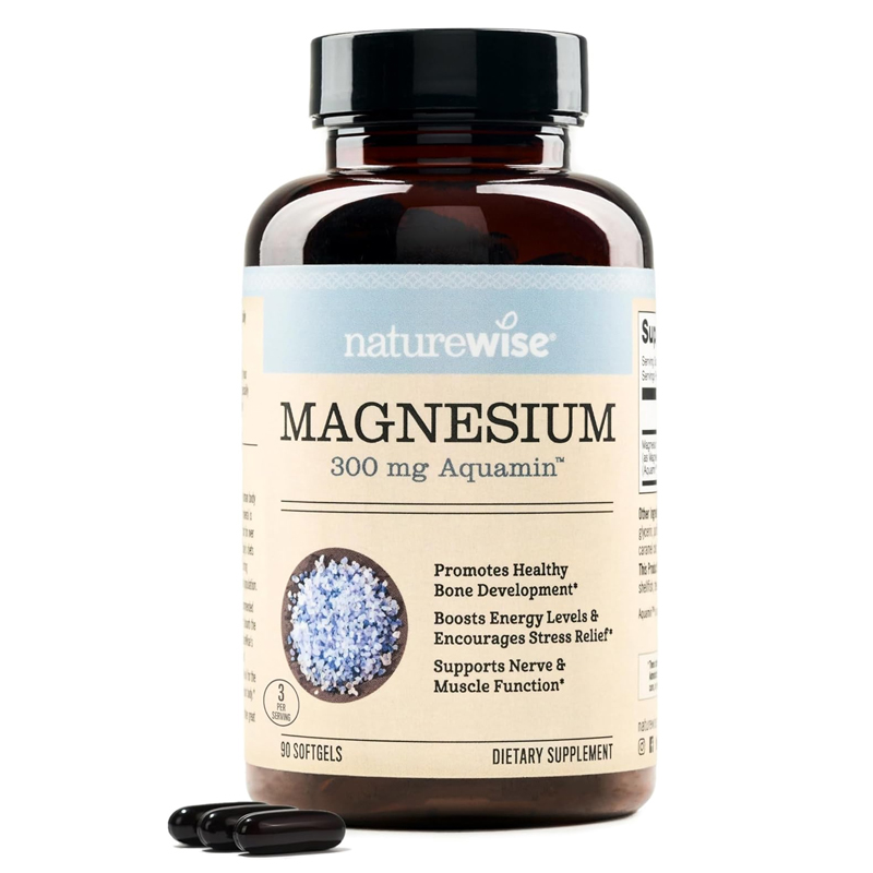 美国直邮 Naturewise海洋衍生镁成人补镁液体胶囊300mg 90粒进口 - 图3