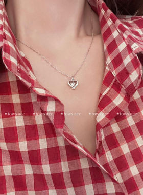 爱心项链女ins风小众设计感