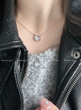 tows少女心凯蒂猫hellokitty项链女轻奢小众锆石高级感ins风颈链