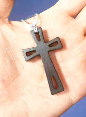 黄金木十字架D款黑檀木项链首饰品紫檀木定制尺寸桃木质