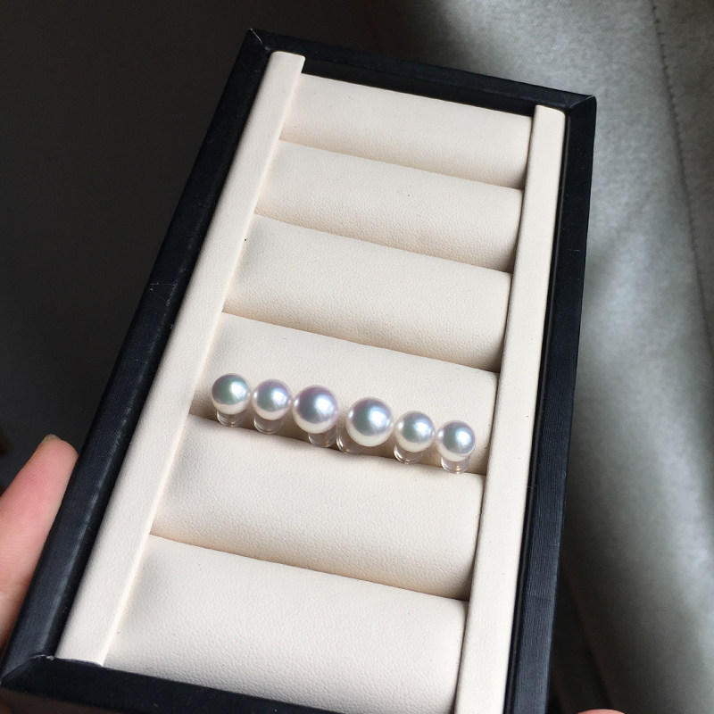 珠宝精18K黄金日本AKOYA强光天女花海水珍珠耳钉经典小灯泡正圆品_虎窝淘