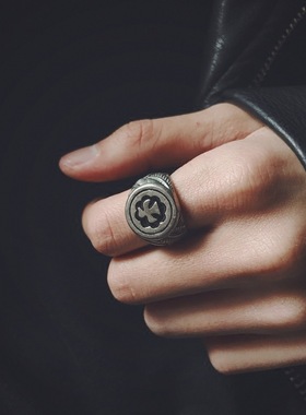 高桥印第安风太阳飞鹰图腾介子钛钢情侣对戒指环复古男女创意饰品