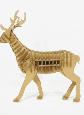 梅花鹿纸制工艺品手工DIY创意拼装动物亲子教育饰品客厅书房摆件