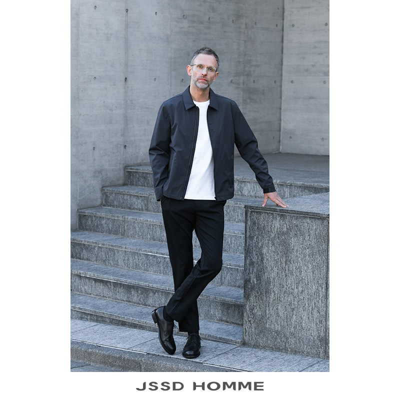 JSSD HOMME 2024春季新款男夹克外套男款商务休闲男士翻领夹克男 - 图0