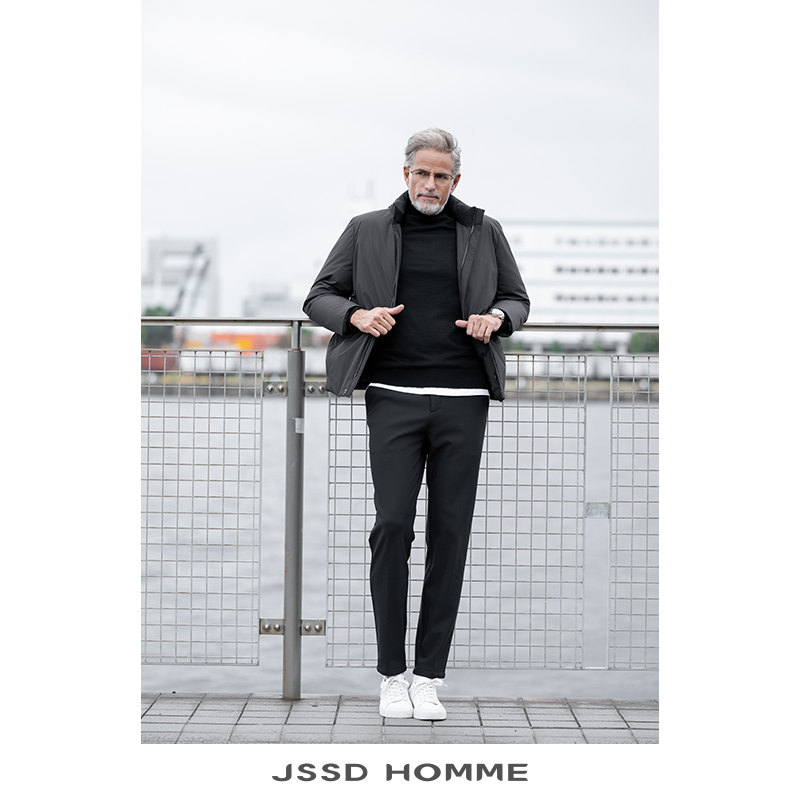 JSSD HOMME 冬季加厚休闲裤男士抗菌发热通勤休闲直筒长裤男新款 - 图0