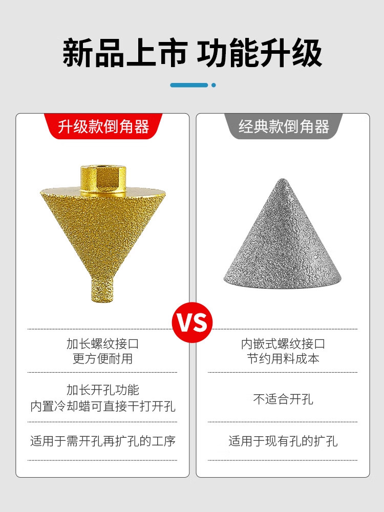 瓷砖大理石锥形英伞器开孔型石倒角扩孔器角磨机磨头钻头石金刚-图0