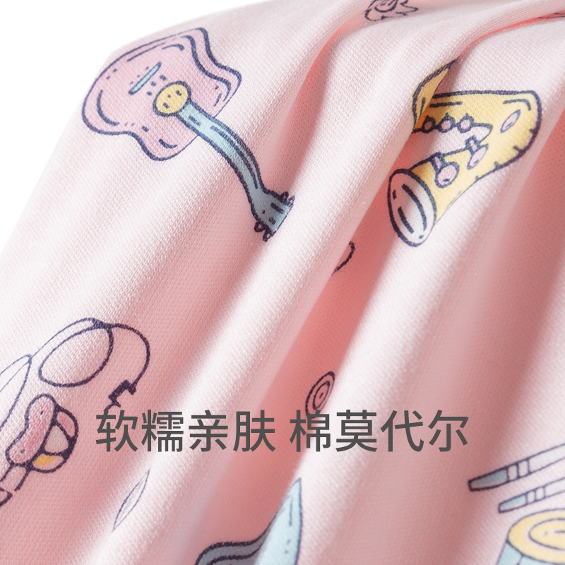 SCHIESSER舒雅童装新品女童棉莫代尔亲肤小小演奏印花家家居套装