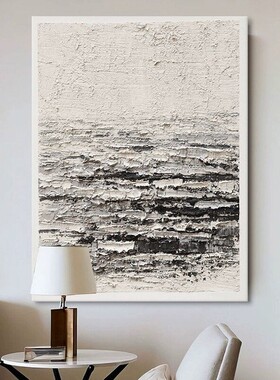纯手绘油画简约抽象厚肌理装饰画