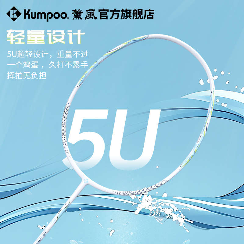 薰风2025入门级5U羽毛球拍碳素纤维超轻拍专业羽拍熏风大鱼DS-203 - 图0