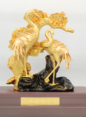松龄鹤寿摆件老人生日贺寿礼品