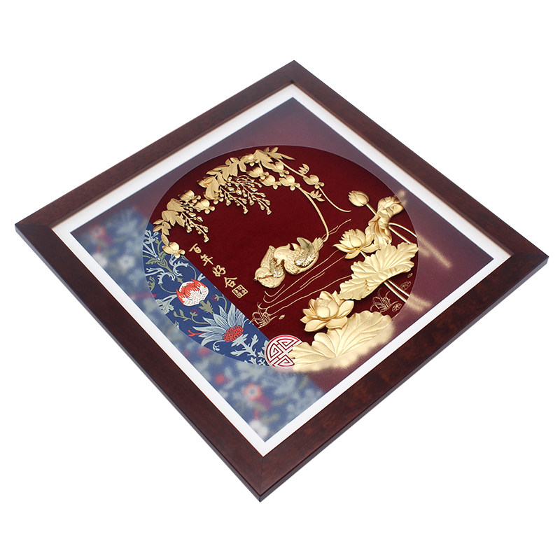 足金金箔鸳鸯结婚礼物送新人新娘闺蜜朋友新婚创意轻奢高端摆件