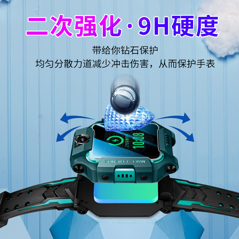 适用于小天才电话手表z11钢化膜保护贴膜新版z10屏保z7s/Q2A高清紫光钢化膜Z8/Z6A/Z6S/Z7A/Z7手表膜Z5A防摔