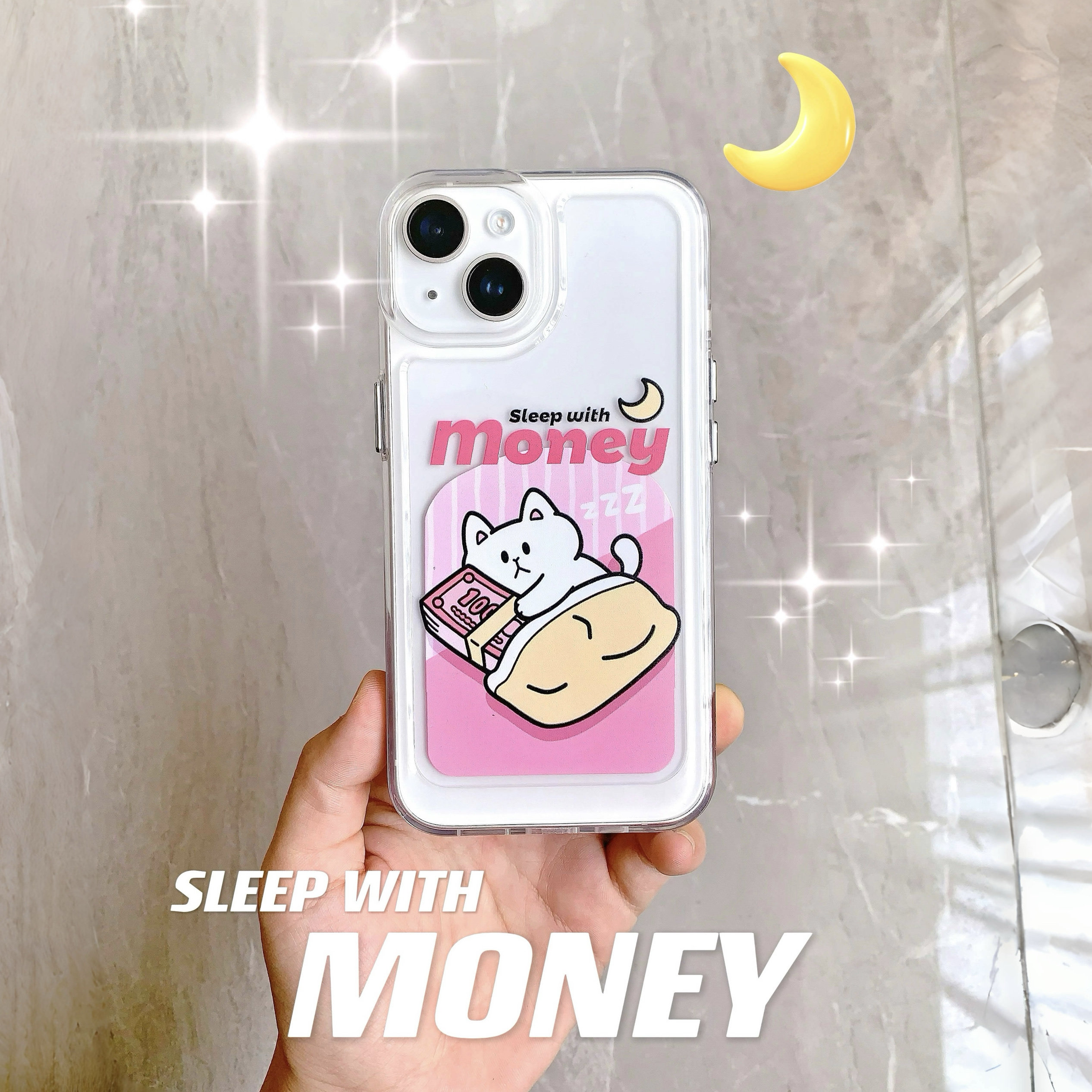 别动小行星｜睡钱猫原创iPhone14手机壳13promax12亚克力防摔个性潮可爱适用苹果15xs华为mate60pro小米vivo
