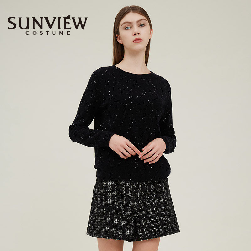 sunview /尚约纯色亮片bling简约 sunview尚约毛衣