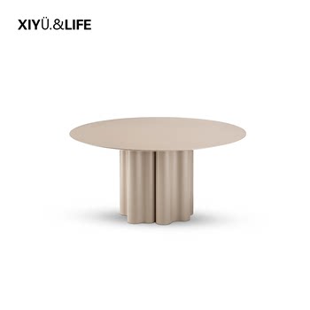 Xiyu Home Round Art French Light Luxurious Round Dining Table Table Modern Small Apartment Minimalist Wooden Small Round Table Restaurant