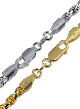 925银嘻哈潮品麻花链男女同款饰