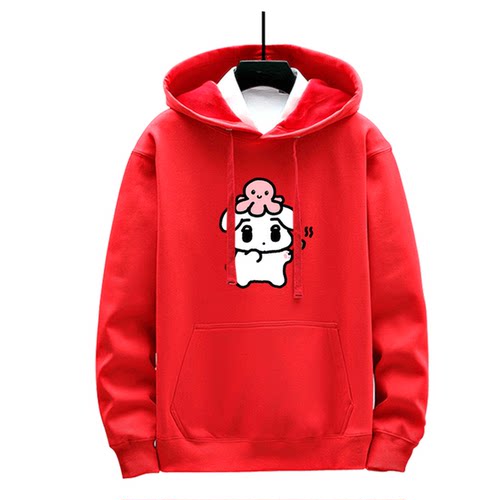 男女秋冬情侣定制连帽卫衣金玟庭金冬天咖喱狗吒aespa卡通二次元 - 图0