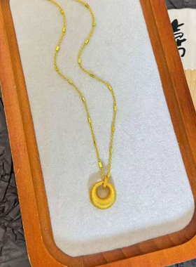 小坨峰拉丝胖福平安扣项链