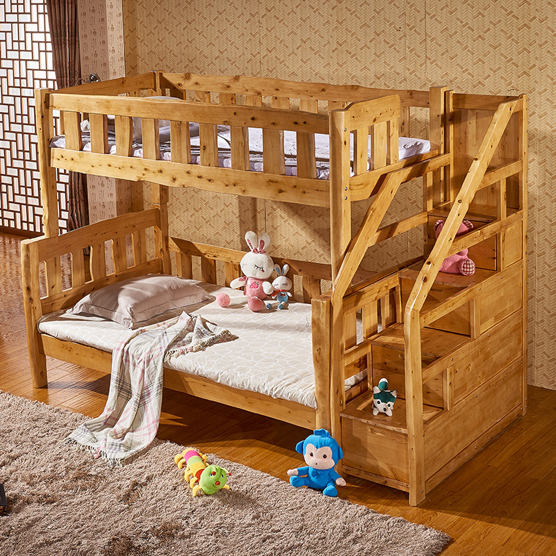柏木子母床全实木原木上下床儿童床双层床高低床两层床环保家具,淘宝优惠券,粉丝福利购,淘宝优惠卷