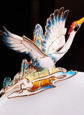 寿比南山天然玉石平安扣摆件