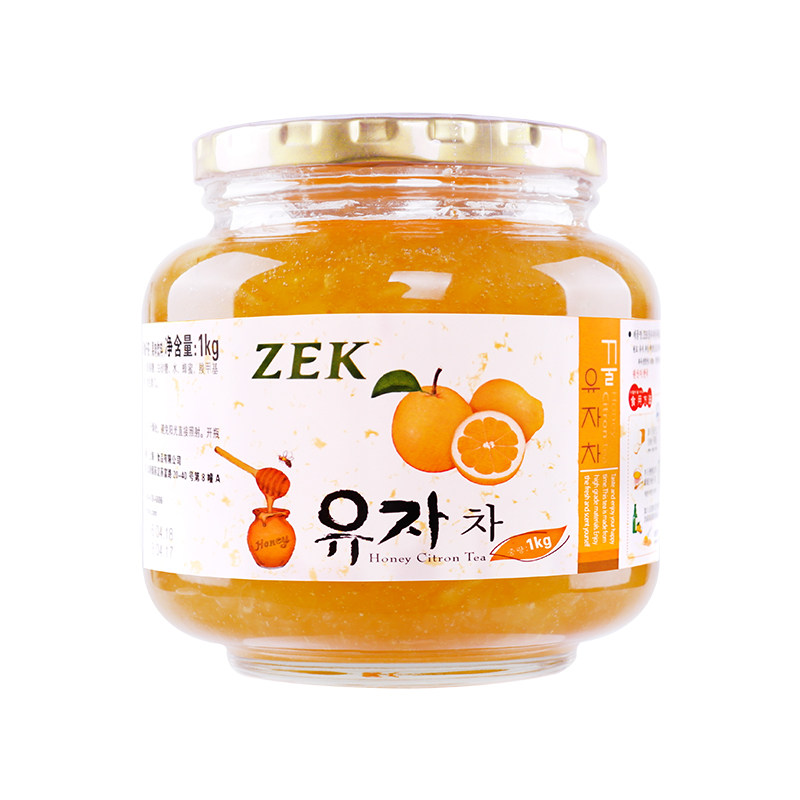韩国进口zek柚子茶1kg瓶早餐冲饮 盈和食品蜂蜜果味茶